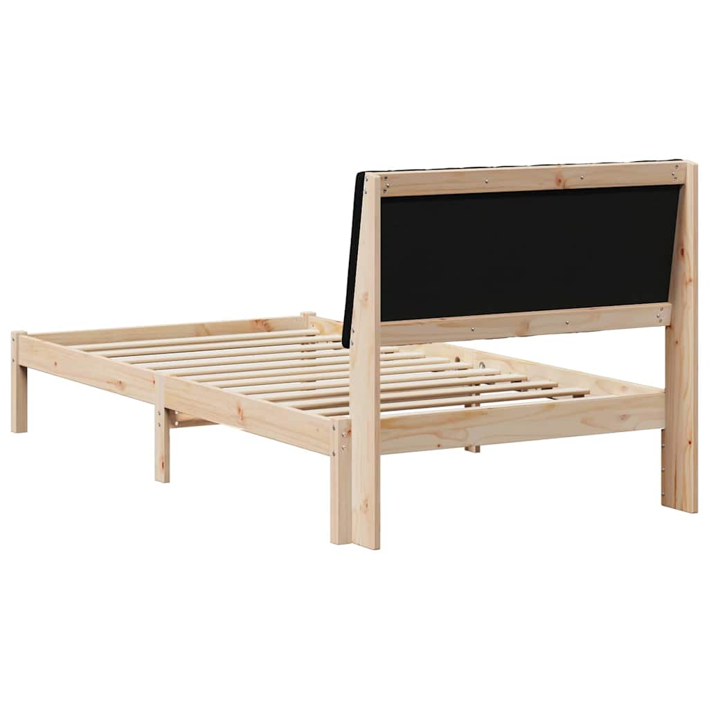 Bed Frame with Headboard Brown 100 x 200 cm Solid Pine Wood